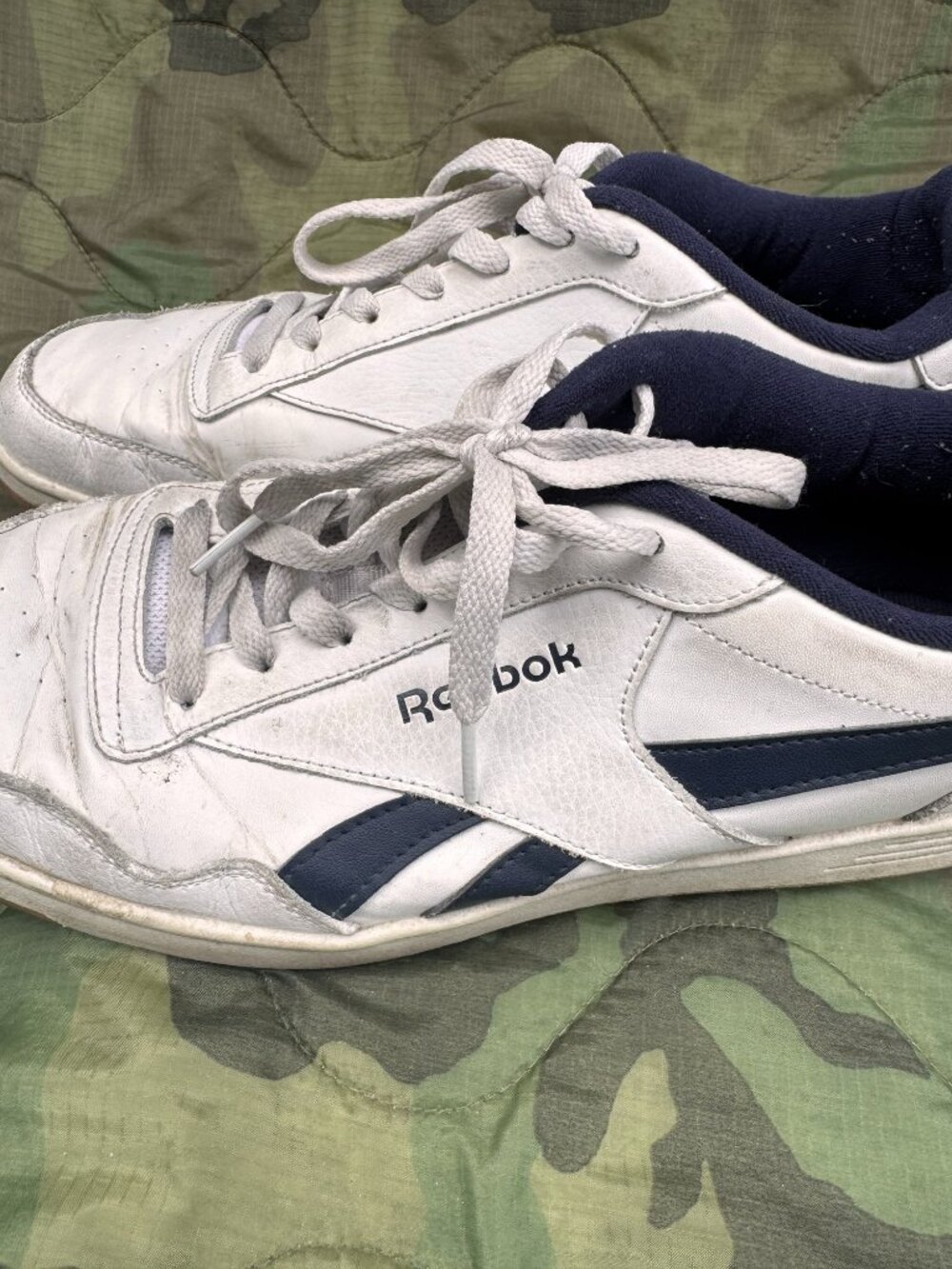 Reebok Smash Edge Sneakers White Navy Size 11
